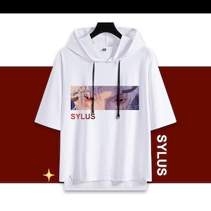 Love and Deepspace- Sylus-Hand gezeichnet Kurzarm Hoodie T-shirt Shirt Tee-Spiel Umfang-Frühling Sommer Herbst Winter Shirt Hoddie