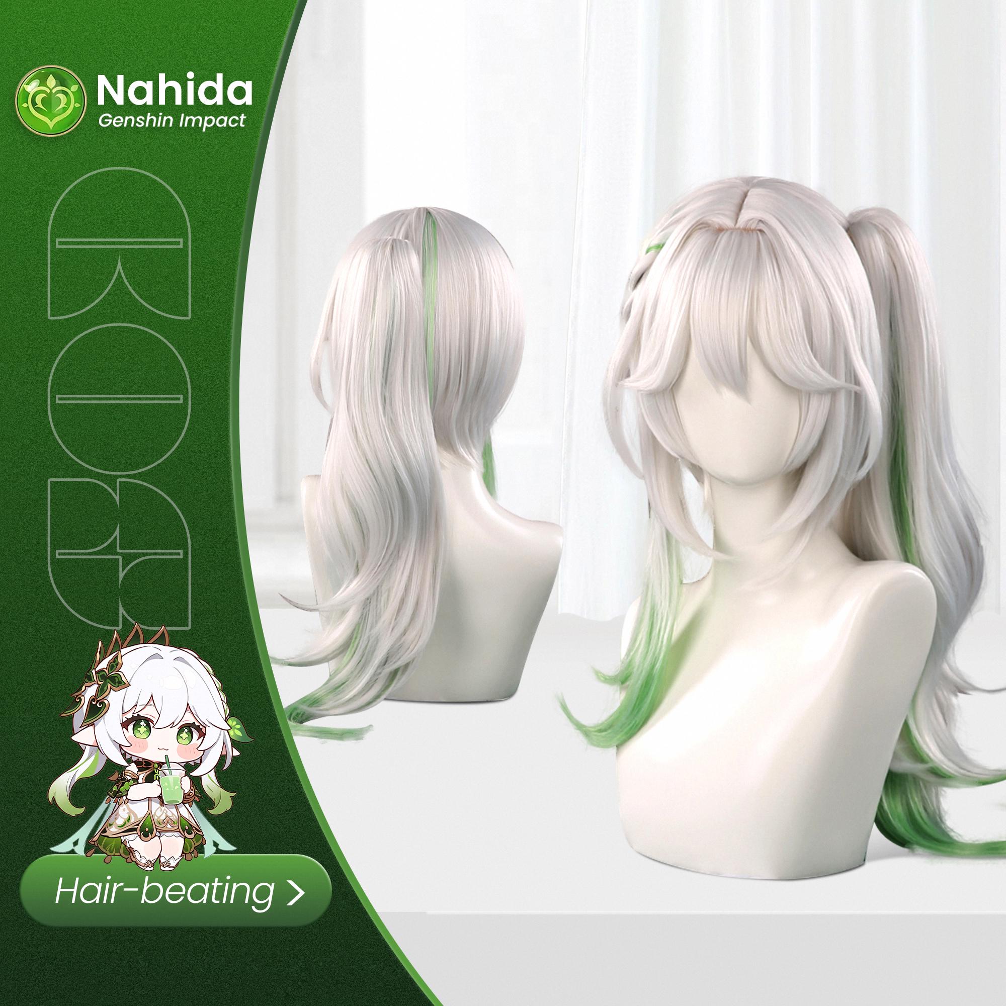 Genshin Impact Nahida handmade cosplay wig hair | Nahida wig | Halloween Christmas gift for girl women lady boy men