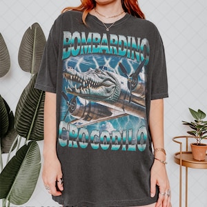 Vintage Comfort Bombardino Crocodilo Brainrot Shirt, Funny Italian Brainrot Meme Tee Graphic T-Shirt, Gift For Women and Man Unisex T-Shirt