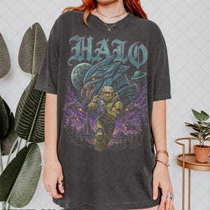 T-shirt vintage Halo Combat Evolved, T-shirt vintage Master Chief, T-shirt rétro Xbox Science-Fiction Comfort Colors