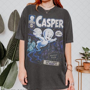 Casper Vintage Horror T-shirt, 90-tals Ghost Movie T-shirt, Retro Halloween-tröja, Spöklik söt överdimensionerad T-shirt, 90-tals nostalgipresent