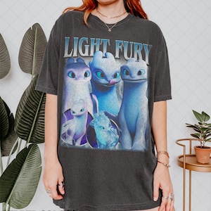 Chemise vintage Light Fury, Comment dresser votre dragon, T-shirt graphique assorti aux couleurs du confort Dragon, cadeau pour femme et homme