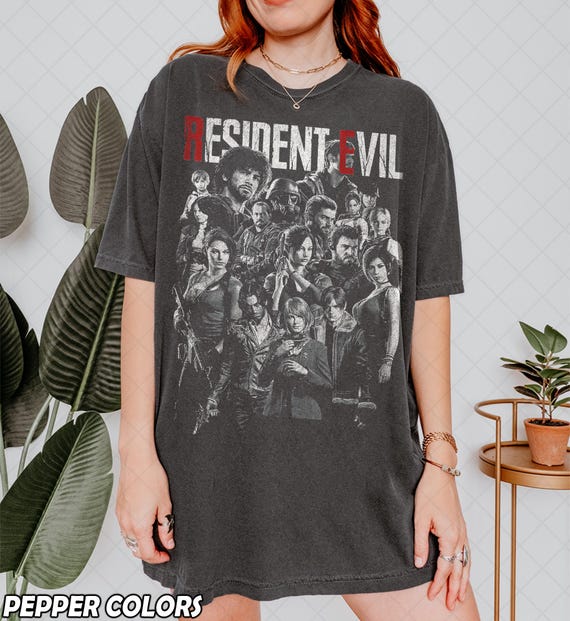 Vintage Resident Evil Shirt, RE All Character Gamer Shirts Comfort Colors Fan Tee Graphic T-Shirt, Gift For Women and Man Unisex T-Shirt