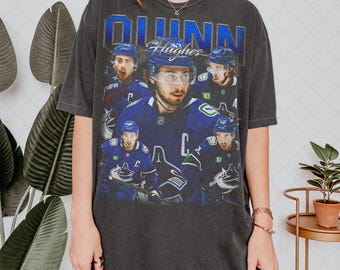 Vintages Quinn Hugos Shirt, Eishockey Quinn Hugos Comfort Farben Shirt, T-Shirt Grafik-T-Shirt, Geschenk für Frauen und Mann Unisex T-Shirt