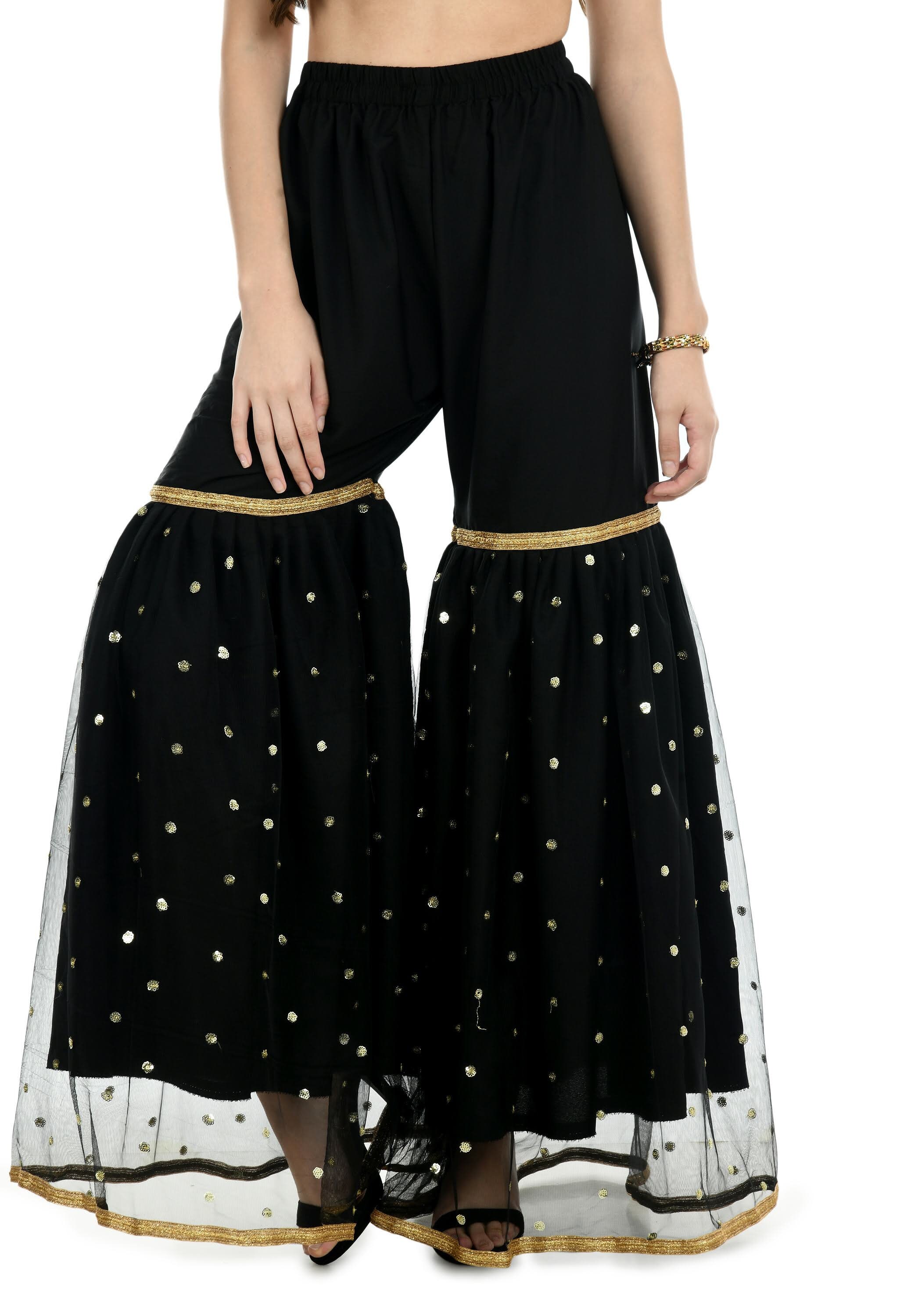 black and gold sharara suit