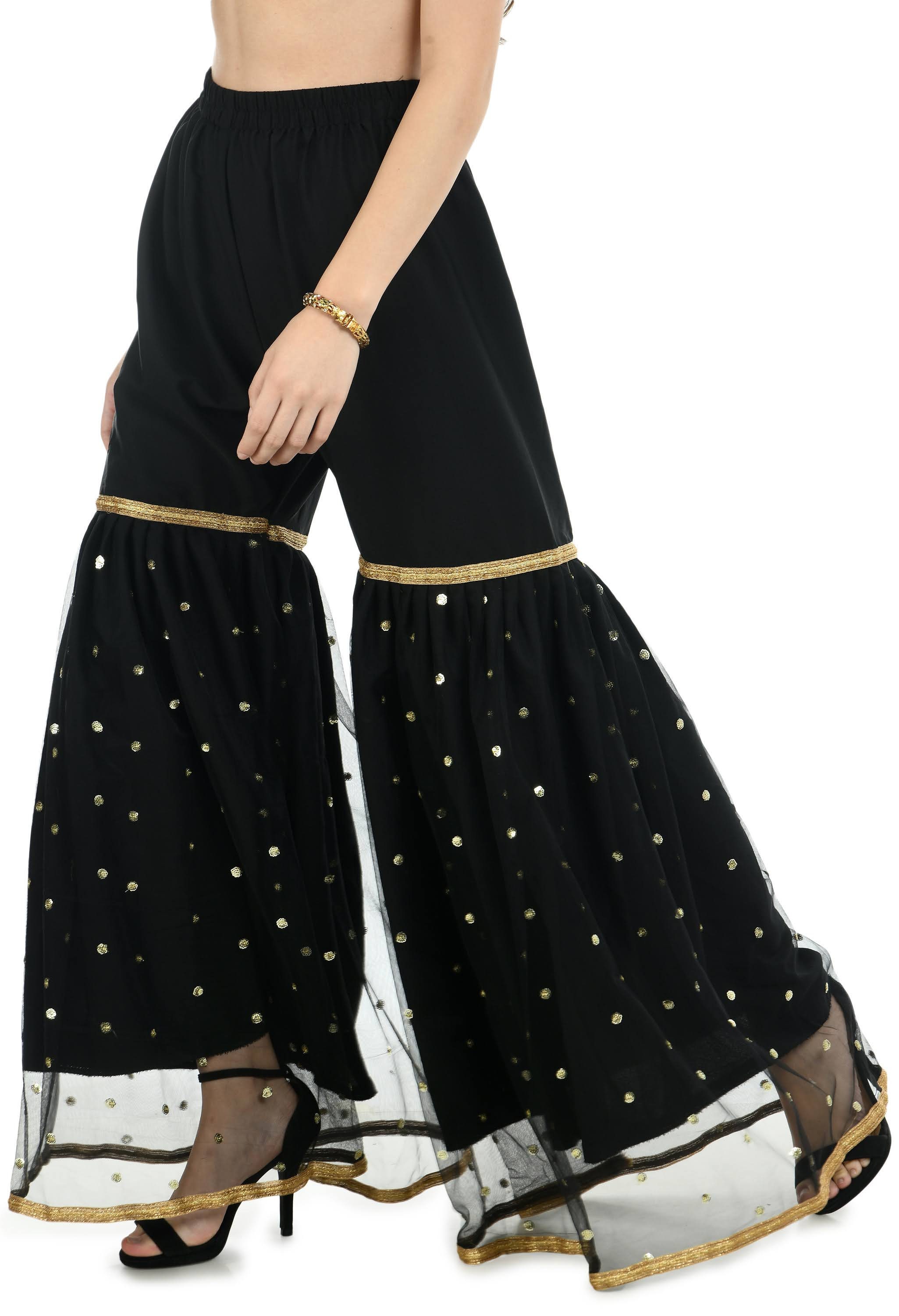 black and gold sharara suit