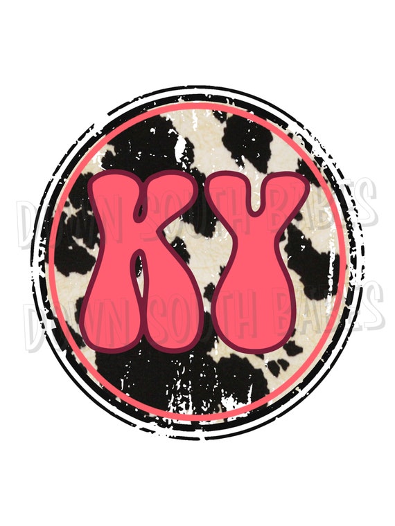 Kentucky State Cow Print Distressed PNG Digital Download Etsy