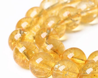 Details about / Natural Citrine Gemstone Round Loose Beads 15/'/' Strand 4mm 6mm 8mm 10mm 12mm