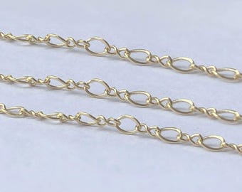 Cadena de cable chapada en oro de 14 quilates, a granel para la fabricación de joyas DIY (2,1 mm)