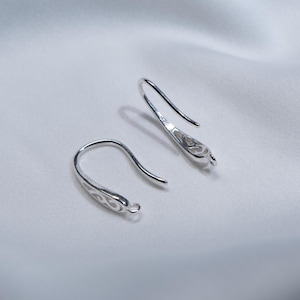 Ganchos para pendientes de plata de ley con forma de gota de agua, ganchos para pendientes de estilo vintage.