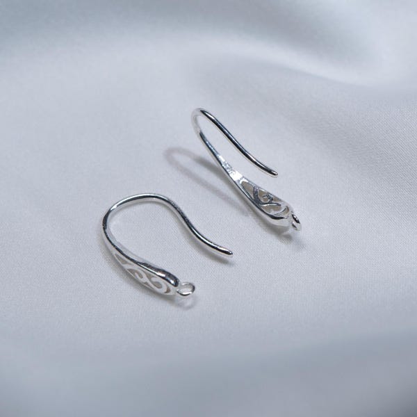 Sterlingzilveren waterdruppeloorbelhaakjes, vintage oorhaakje