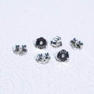 20 paires de papillons d'oreilles en argent massif (3 mm 4 mm 5 mm)