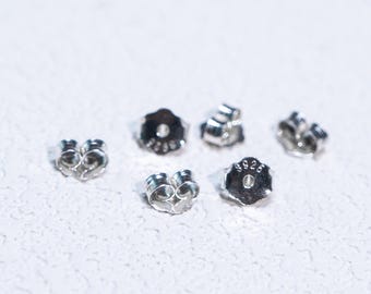 20pairs Sterling Silver Butterfly Ear Nuts, Earring Backs (3mm 4mm 5mm)