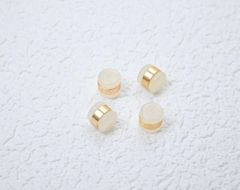 20pcs Cylinder Earring Backs with Gold Plated Brass Band - Replacement Earring Keepers