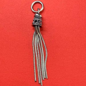 s925 sterling silver Tassel charms, Snake chain tassel charm,silver tassel, Earring silver charm, sterling silver tassel pendant 37mm