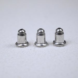 10pcs Sterling Silver Bullet Earring Backs, S925 Silver Earnuts, DIY Jewelry Making Supplies