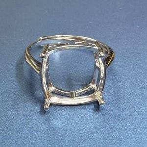 Sterling Silver Square Ring Setting, Square Ring Head, 925 Silver Ring Prong Setting W/ Claw, Solitaire Ring, Ring Band 5mm 6mm 7mm 8mm 9mm