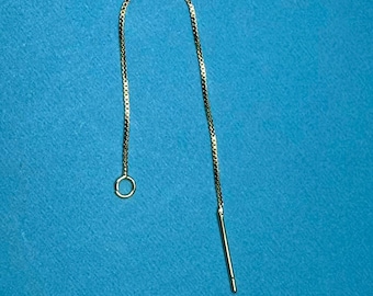 18K Gold Tone Cable Chain Ear Threads w/ Open Loops, Gold Tone Ear Wire Threader, Tarnish Free Ear Threader 8.5cm 9.5cm