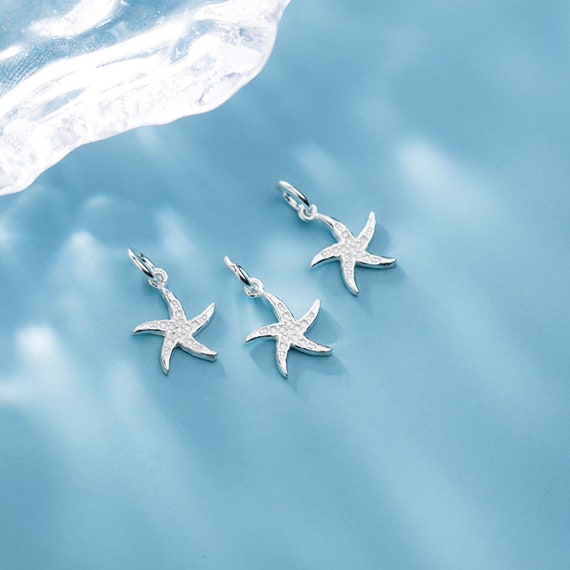 Sterling Silver Starfish Charm Pendant Ocean Bracelet Coastal