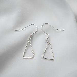 Ganchos triangulares para pendientes de plata de ley, gancho geométrico para pendientes, componente para pendientes