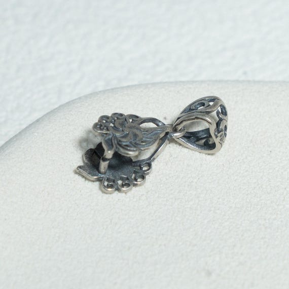 Sterling Silver Flower Pinch Bail, Jewelry Making, Necklace