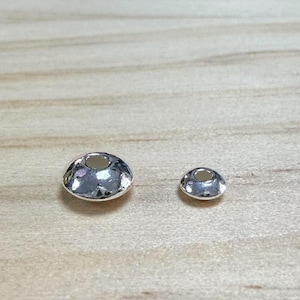 10pcs Sterling Silver Saucer Beads, Sterling Silver UFO Beads, 925 Silver Saucer Beads, Spacer Beads, 3mm, 4mm, 5mm, 6mm, 7mm, 8mm