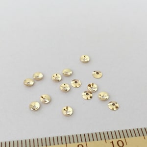 14K Gold Filled Bead Caps, 3mm 4mm Bead Caps, Gold Filled Blank Bead Caps For Jewelry Making Supplies, Bulk Spacer Beads Caps image 2