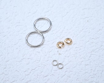 Otwarte kółka montażowe ze złota 14K, złote łączniki do biżuterii DIY 3/4/5/6/8/10 mm