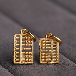 Sterling Silver Abacus Charm Pendant, Math Bracelet, Counting Frame Necklace, Calculate Earring, Students Jewelry, Numerology Charm