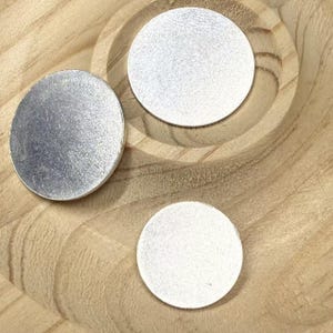 Barre tonde in argento sterling, piastra circolare in argento fino, disco tondo grezzo, polsino piatto grezzo, diametro perline 10 mm, 15 mm, 20 mm, 25 mm, 30 mm, 40 mm