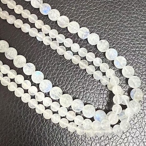 Natural Moonstone Round Beads, Blue Moonstone Bead Round Beads, Healing Energy Gemstone 4mm 5mm 6mm 7mm 9mm for Bracelet Making Strand