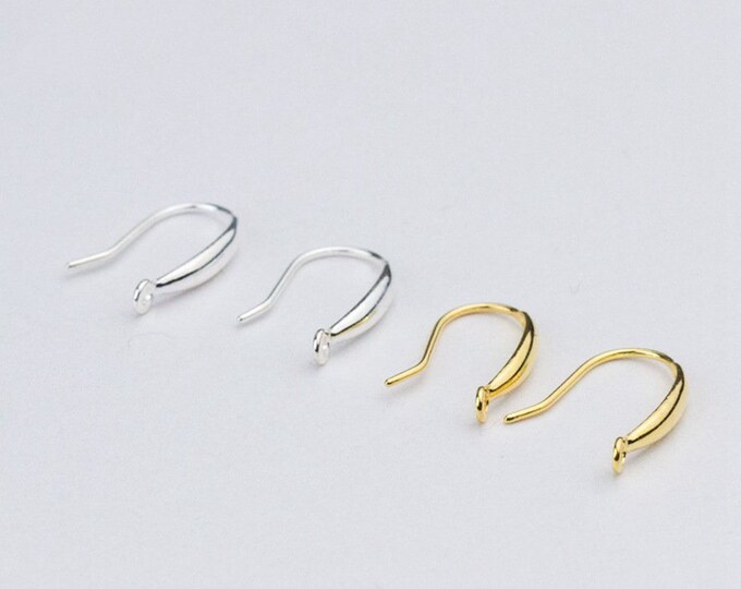 Sterling Silver Ear Hook With Pinch Bail Earring Making 925 Etsy