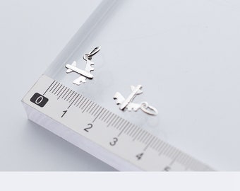 Sterling Silver Airplane Charm, Aviation Necklace, Pilot Jewelry
