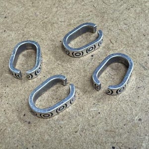 Sterling Silber Oval Biegering mit Auge Abdruck, Armband Halskette Stecker