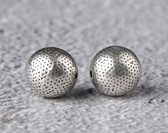 Sterling Silver Honeycomb Round Bead, Spacer Beads, 925 Silver Beehive Spacer Bead, Bracelet Bead, Necklace Bead, Round Ball Bead Spacer