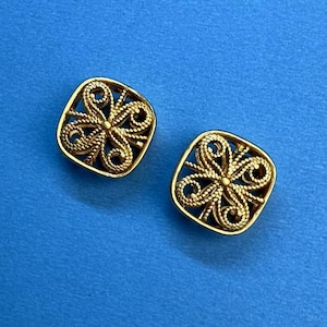 18K Matte Gold Plated Flower Bead, Four Leaf Bead, Square Bead, Geometric Bead, Floral Bead, Boho Bead, Vintage Bead, Bracelet Spacer