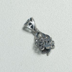 Sterling Silver Flower Pinch Bail, Jewelry Making, Necklace Pendant