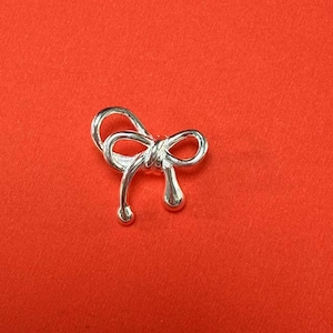 Sterling Silver Bow Beads, Bowknot Bead, Bowtie Bead, Girly Bead, Butterfly Bow Bead, Bracelet Spacer, Bow tie Bead, Cute Bow Bead 15.7mm