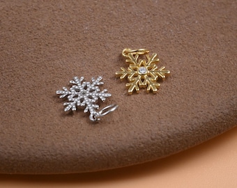 Sterling Silver Snowflake Charm, Holiday Jewelry