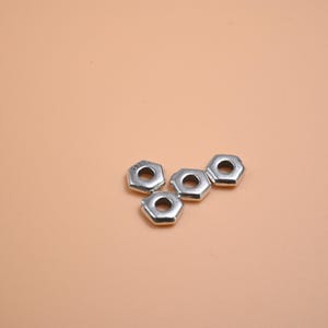 Sterling Silver Hexagon Bead, Geometric Spacer Bead (6mm)