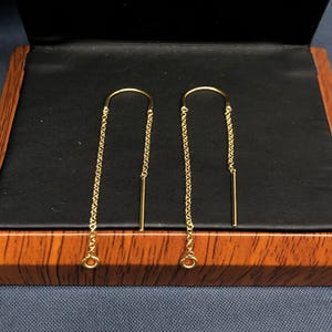 14K Gold Filled U Shape Ear Threader, Gold Filled Threader w/ Open Loop, Cable Chain, Box Chain, Earring Components, DIY Jewelry Findings