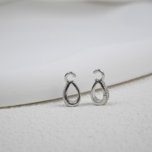 Engastes de colgante de bucle abierto con circonitas cúbicas, chapados en oro/plata (3 x 12 mm), 10 unidades