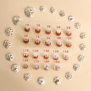 Sterling Silver Bead Caps, Flower Bead Caps, s925 Silver Flower Bead Caps For Jewelry Making Supplies, Bulk Spacer Beads Caps 7mm 8mm 10mm