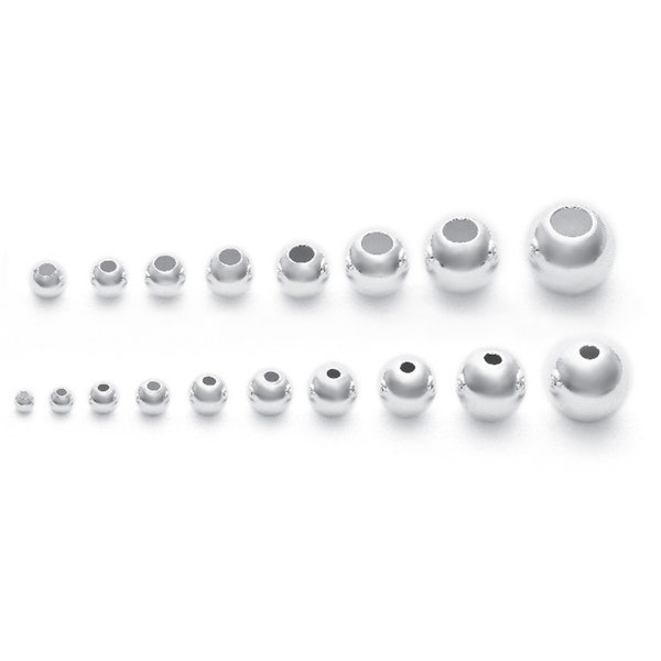 Sterling Silver Beads, Sterling Silver Seamless Round Beads, 925 Silver Round Bead, 2mm 2.5mm 3mm 3.5mm 4mm 5mm 6mm 7mm 8mm~18mm