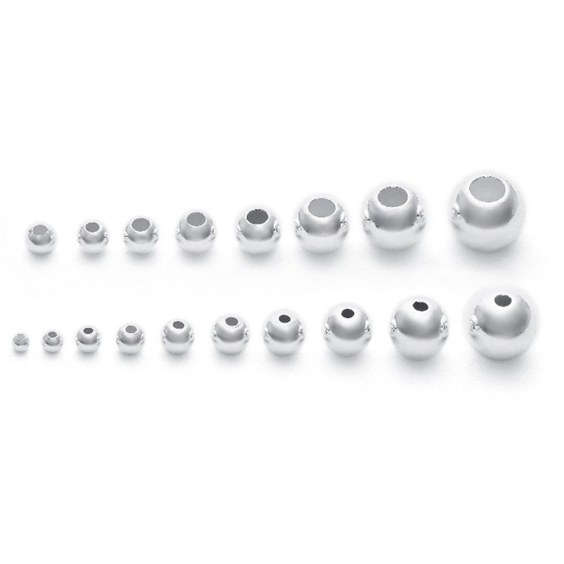 Sterling Silver Beads, Sterling Silver Seamless Round Beads, 925 Silver Round Bead, 2mm 2.5mm 3mm 3.5mm 4mm 5mm 6mm 7mm 8mm18mm image 1
