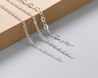 Chaîne de câble en argent sterling, chaîne de câble en argent s925 pour les fournitures de fabrication de bijoux, bracelet de collier de chaîne de câble inachevé