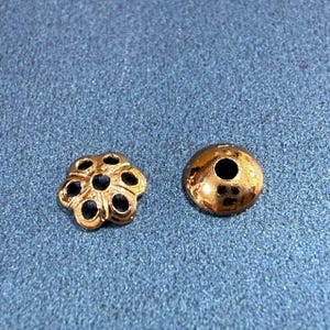 100pcs 14K Gold Plated Brass Flower Bead Caps, 4mm 5mm 6mm Bead Caps, Gold Tone Flower Bead Caps For Jewelry Making, Bulk Spacer Bead Cap