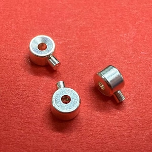S925 Sterling Silver Round Beads, Silver Crimp Ends Beads, Silver End Beads, Jewelry Silver Findings 3mm  4mm