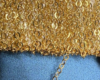 Cadena de cable chapada en oro de 14 quilates, 1,25 mm, cadenas de joyería a granel