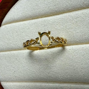 Sterling Silver Oval Ring Setting, Oval Ring Head, Silver Ring Prong setting w/ Claw,Solitaire Ring,Ring Band 4*6mm 5*7mm 6*8mm 7*9mm 8*10mm